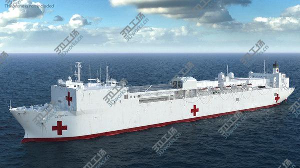 images/goods_img/20210312/USNS Mercy T AH 19 Hospital Ship 3D model/4.jpg